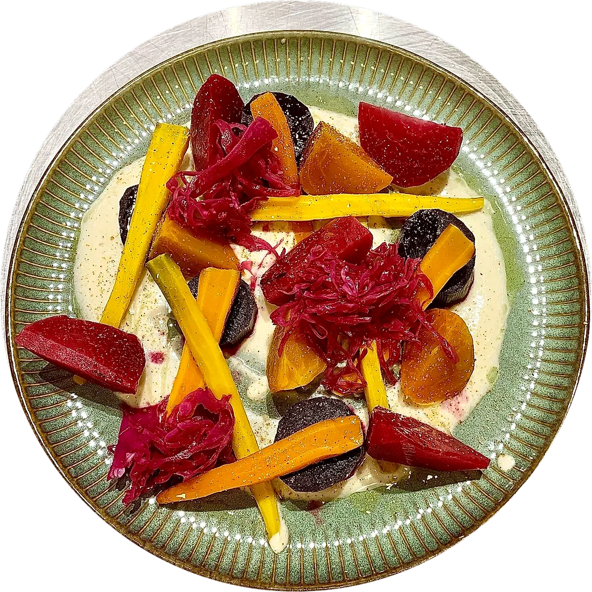 Betteraves et carottes, yaourt citronné